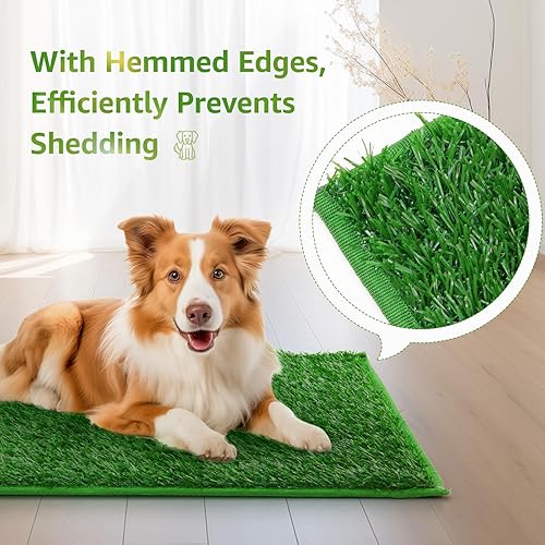 Miniatura 21 de LOOBANI Almohadillas para orinar para perro, almohadillas de hierba artificial para perro para bandeja de orinal, hierba falsa para que los perros