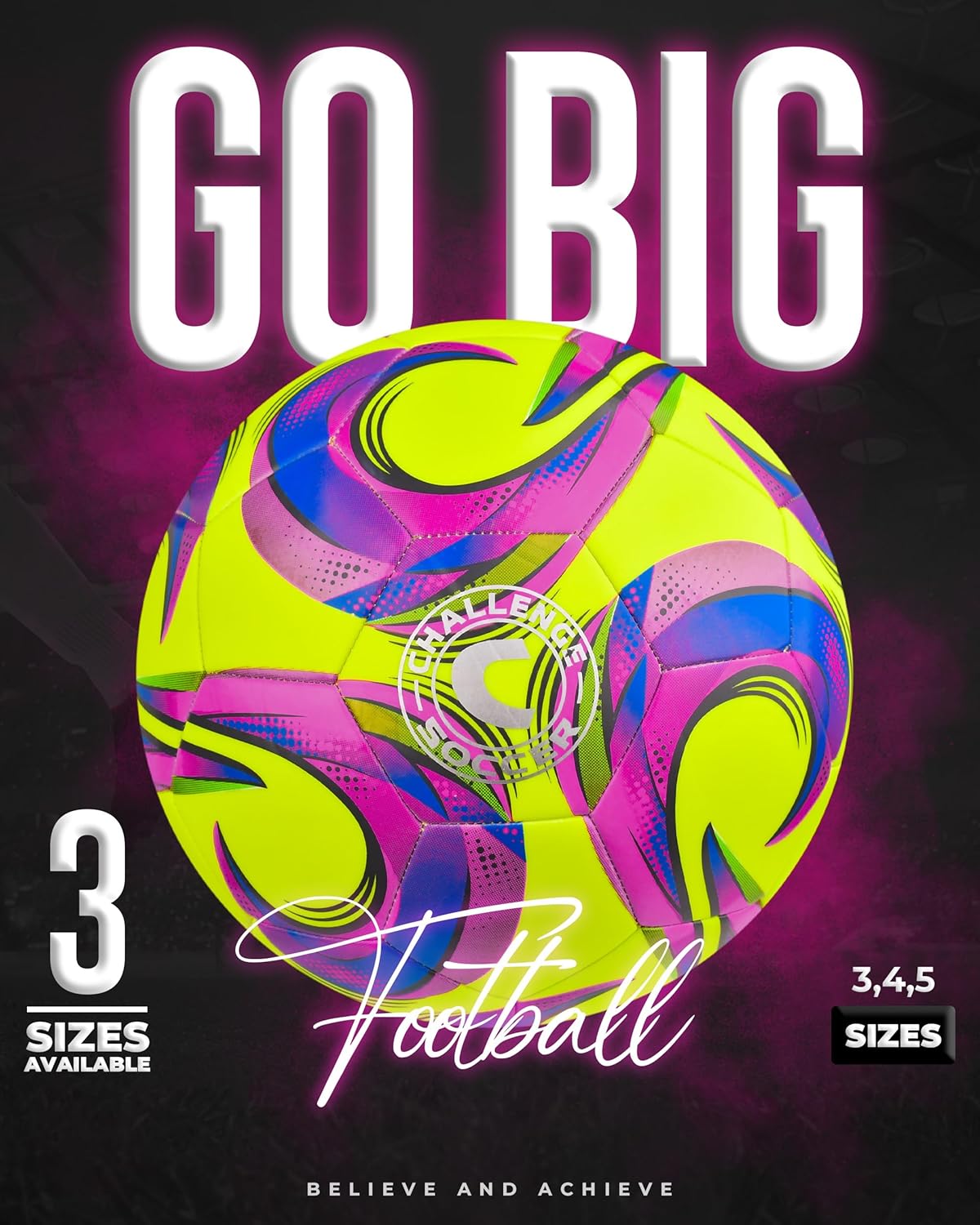 American Challenge Kreis Soccer Ball – Professional Training Soccer Ball for Grass Fields – Durable TPU Machine Stitched Soccer Balls – Sizes 3, 4 & 5 – Outdoor Practice & Match Play