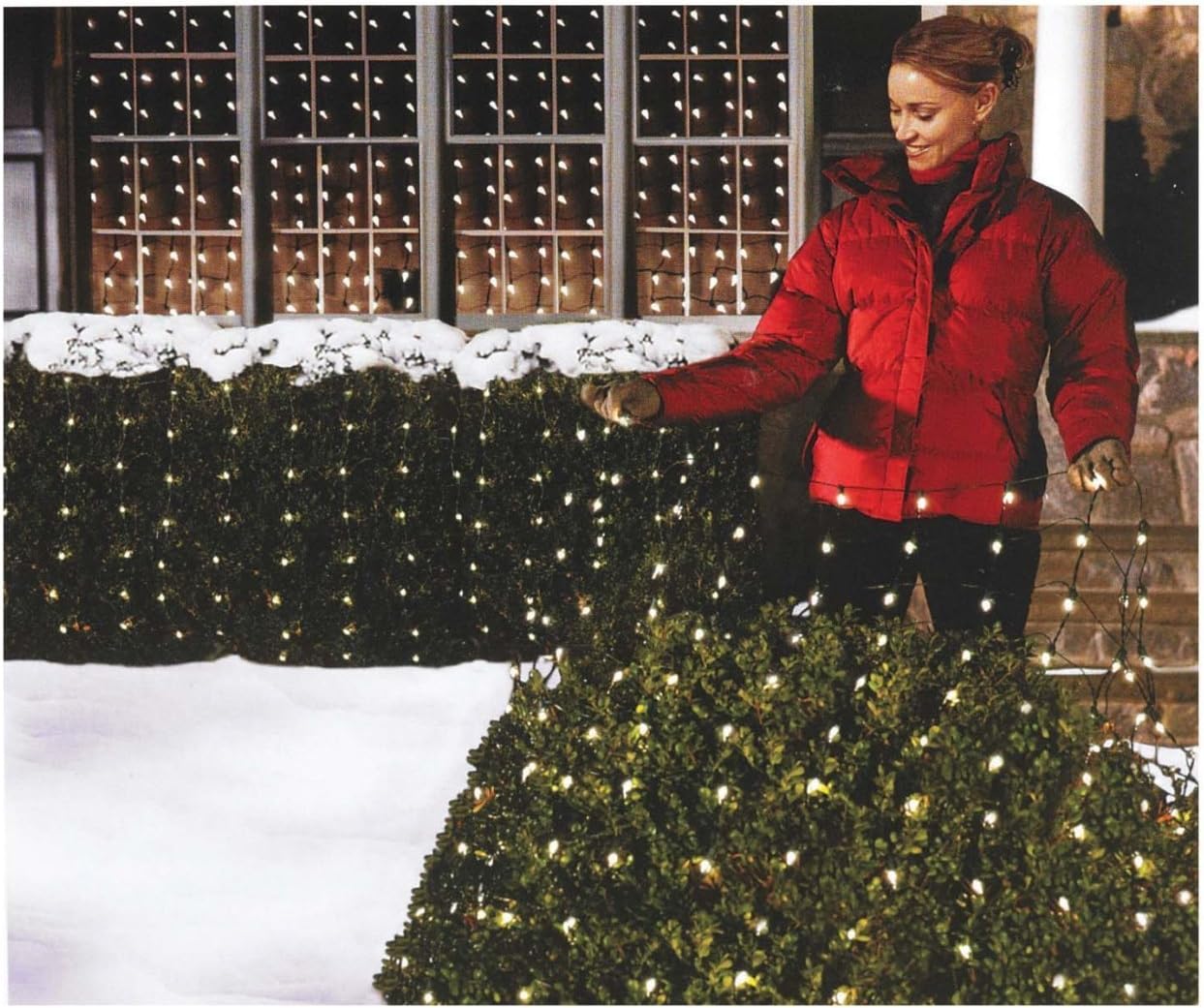 Holiday Pride Christmas Clear Net Lights for Bushes 150