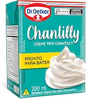 Dr. Oetker Creme Tipo Chantilly UHT, Para Rechear e Decorar Bolos, Pavês e Sobremesas, Textura Leve e Suave, Pronto Para Bater, 200ml