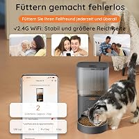 WOPET 4L WiFi Automata Macska Etető - Applikációs Vezérlés, Lassú Etetés, Hangfelvétel, Napi 1-10 Étkezés Macskáknak és Kutyáknak 5