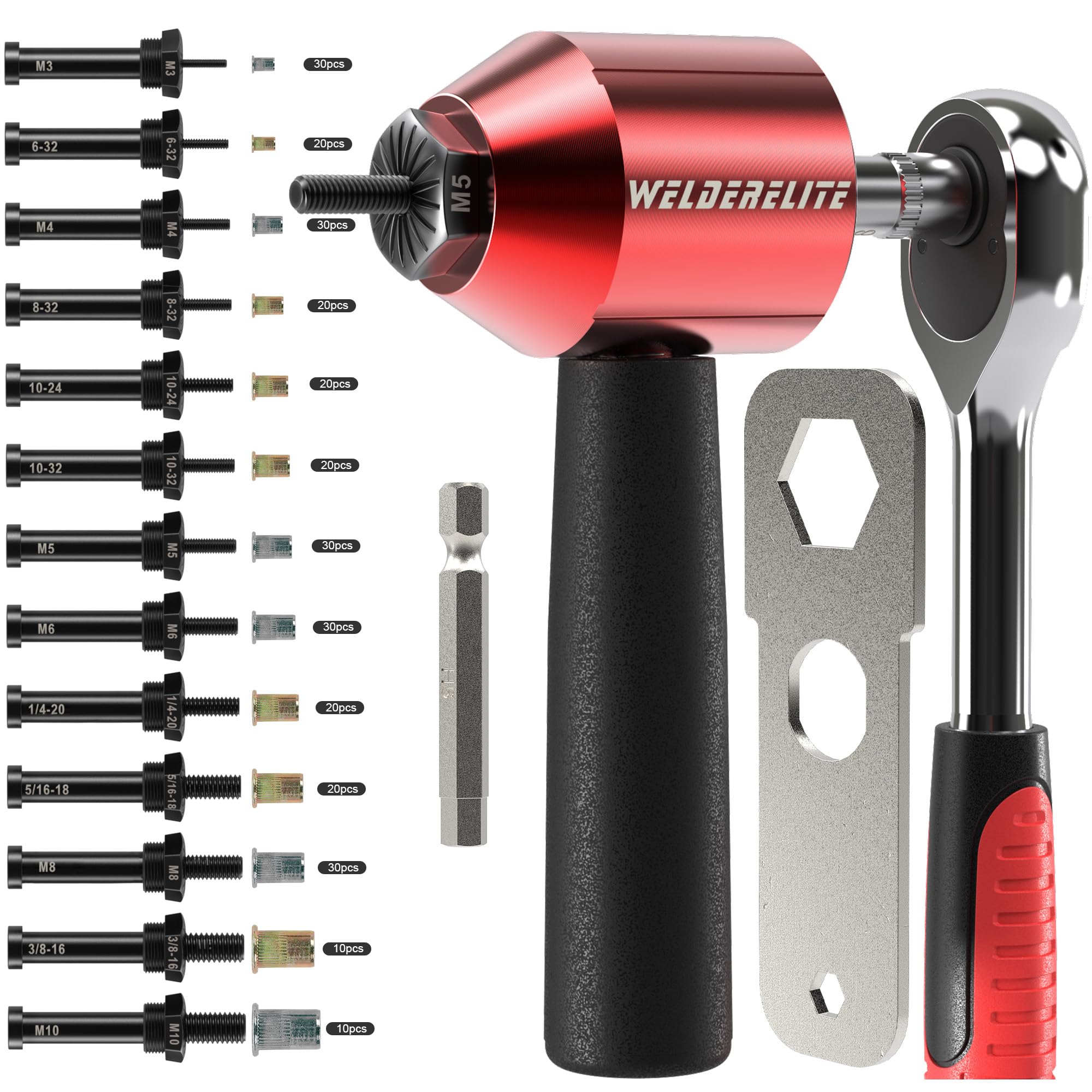 Amazon.com: WelderElite Rivet Nut Drill Adaptor Tool Kit Contains