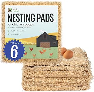 MagJoNaturals Aspen Shaving Nesting Liners for Chickens - 6 Pack USA Grown 13x13 Easy Clean Coop Liners