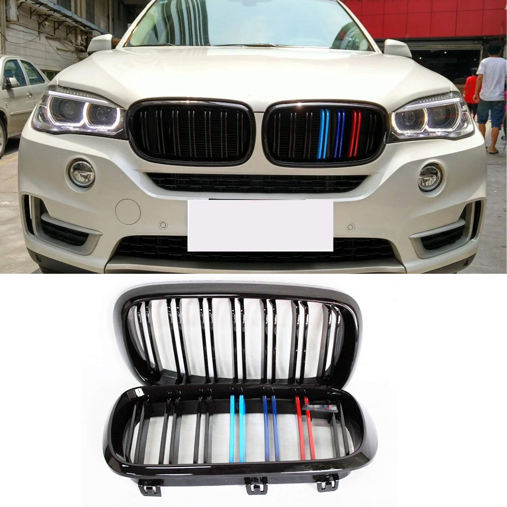 Fandixin F15 Grille, ABS Front Kidney Grill for X5 Series F15 X6 Series F16 X5M F85 X6M F86 Gloss M Color
