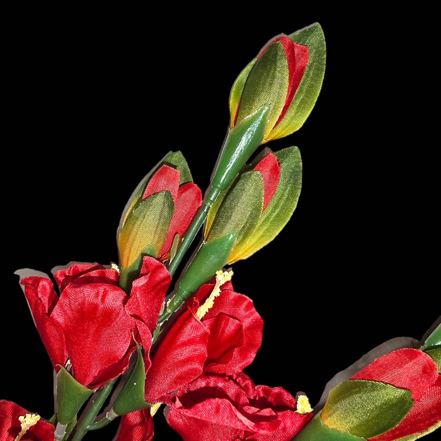 Generic Set of 3 Red Gladiolus Artificial Flowers - Faux Floral Craft Supply for Decor, Bridal, Memorial, Indoor or Outdoor Use, 30249RD