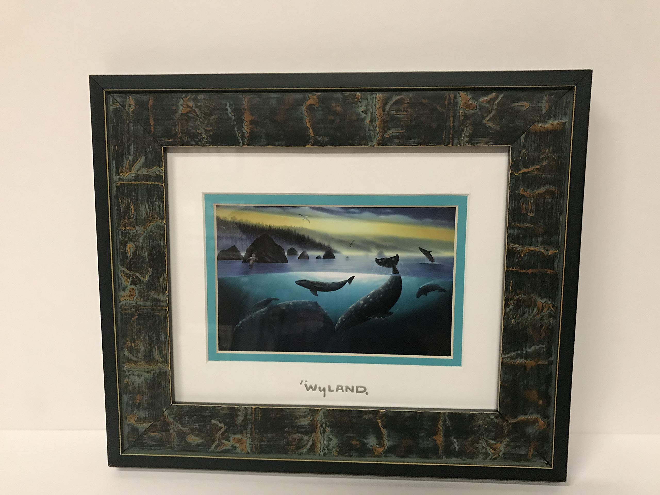 by Wyland Custom Framed California Coastline 11 1/2