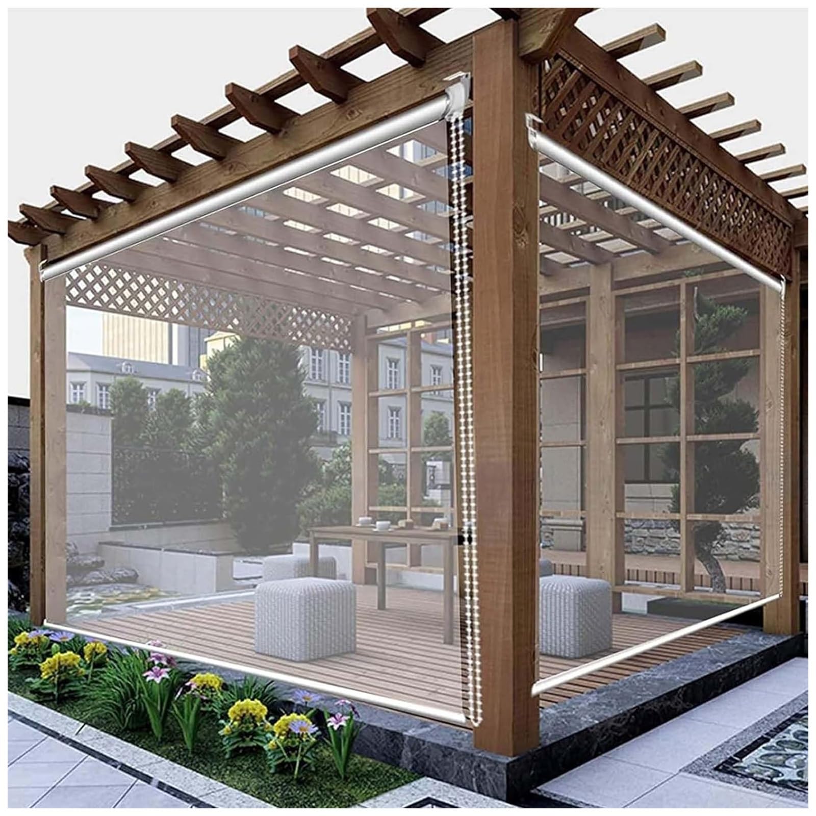 Transparent Étanche PVC Stores Enrouleurs