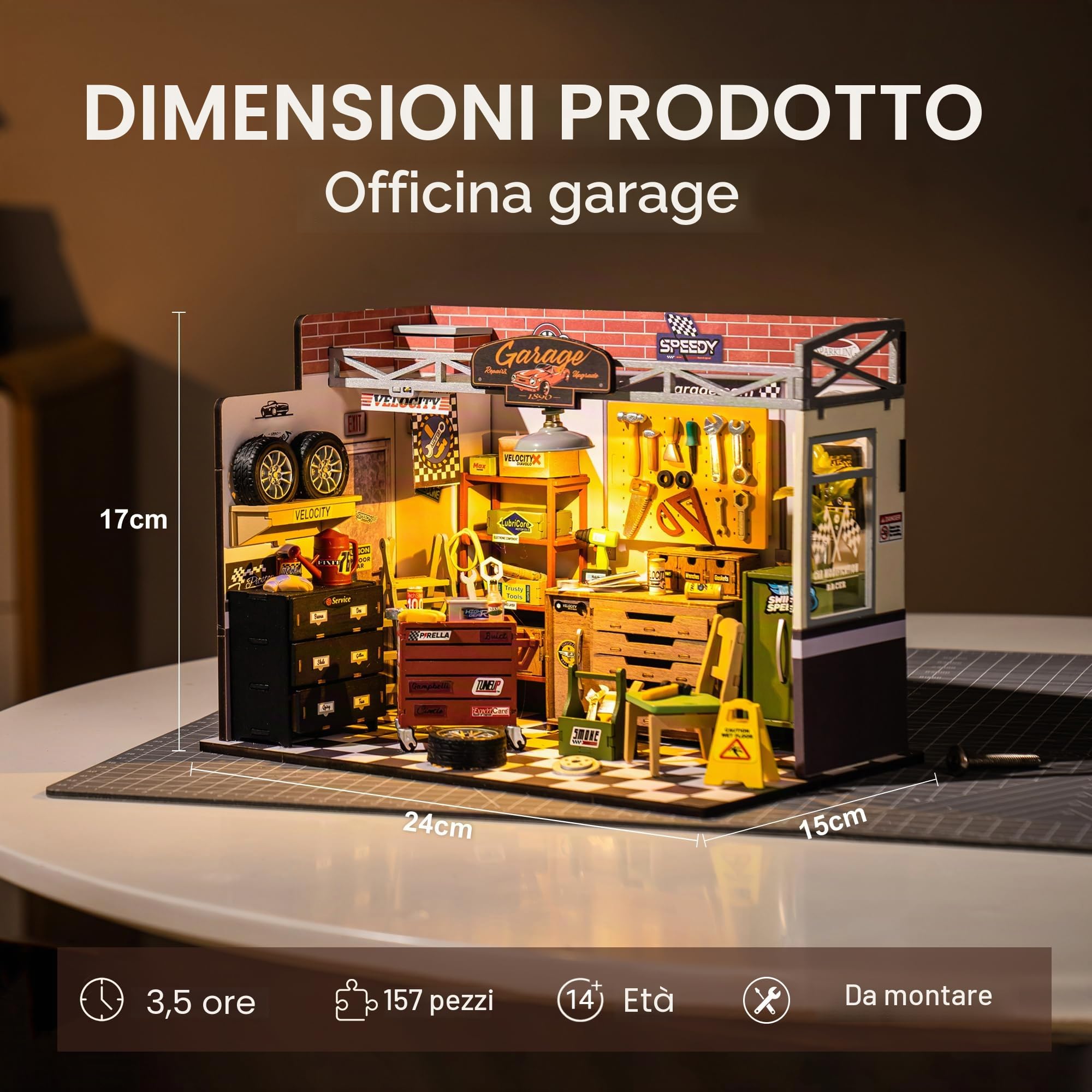 ROBOTIME ROBOTIME Kit fai da te in miniatura, casa delle bambole in legno, kit di costruzione con LED per adulti e bambini, regalo di compleanno per vacanze