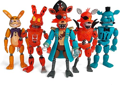 Toysvill Inspirado en el juego Five Nights | FNAF | Piratas | Juego de 5 figuras de acción de Freddi [Freddi, Bonnie, Fazbear, Curse of Dreadbear y