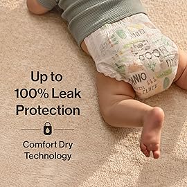 The Honest Company Clean Conscious Diapers for Delicate Skin | Up to 100% Leakproof | Hypoallergenic, Fragrance Free | Winter \'25 Limited Edition Prints | Club Box, Size 4 (22-37 lbs), 54 Count
