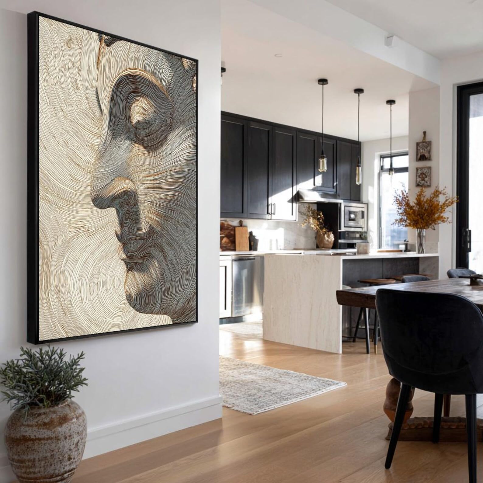 Cuadros de Buda de gran tamaño para pared, retratos budistas, lienzos para clases de yoga, pósteres para decoración de habitaciones espirituales (70x100cm/marco interior).