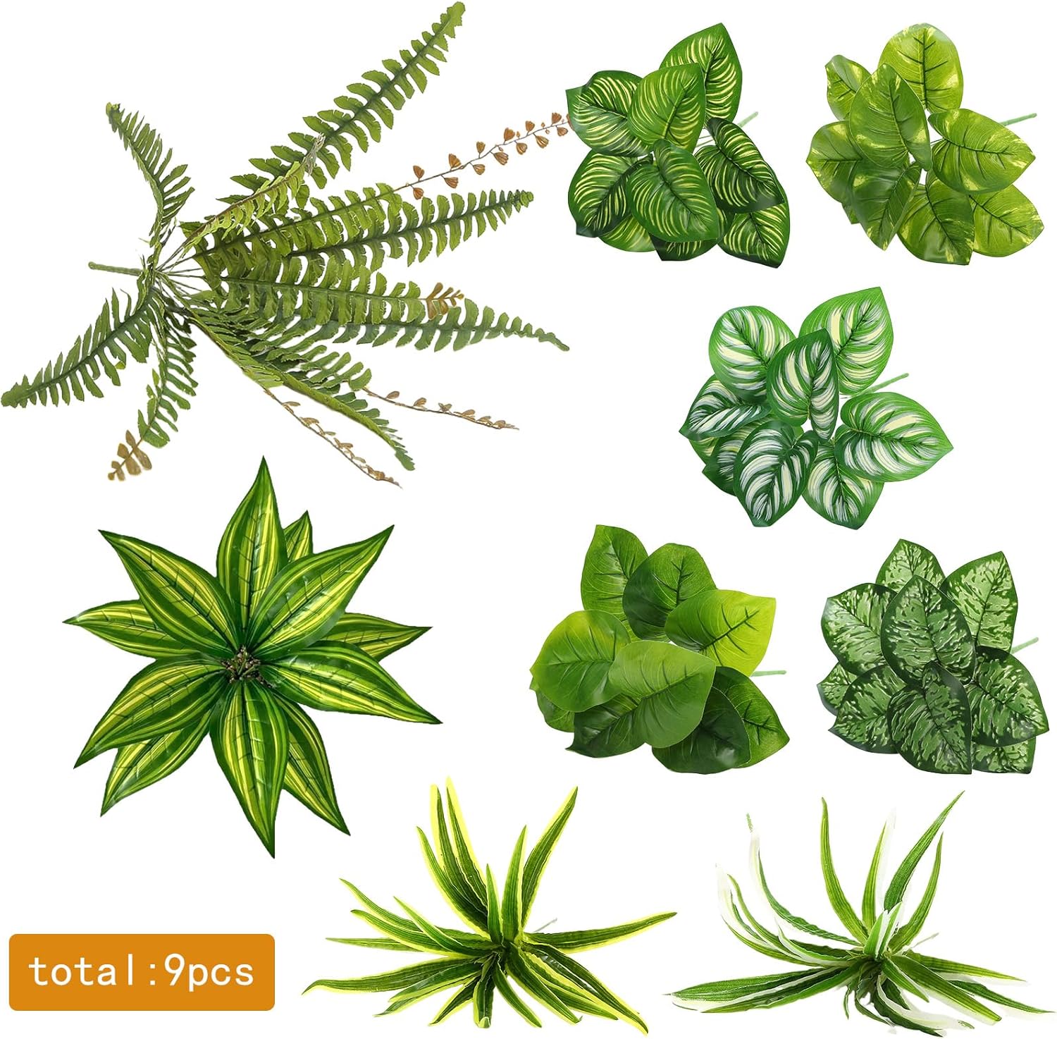 Large Realistic Faux Outdoor Plants, Artificial Greenery Set with Silk Leaves for Patio, Porch, Garden Decor, UV Resistant Plastic Stems, Lifelike Shrubs for planters and Front Door Decorations