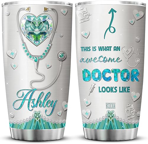 KOIXA Vaso personalizado Cool Things For Doctors This Is What An Awesome Doctor Looks Like Taza de acero inoxidable Medical MD regalos para hombres