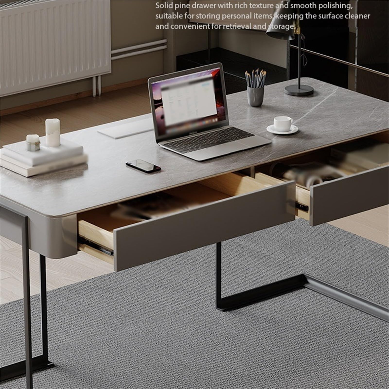 Tavolo da ufficio for computer con cassetti portaoggetti Scrittoio
