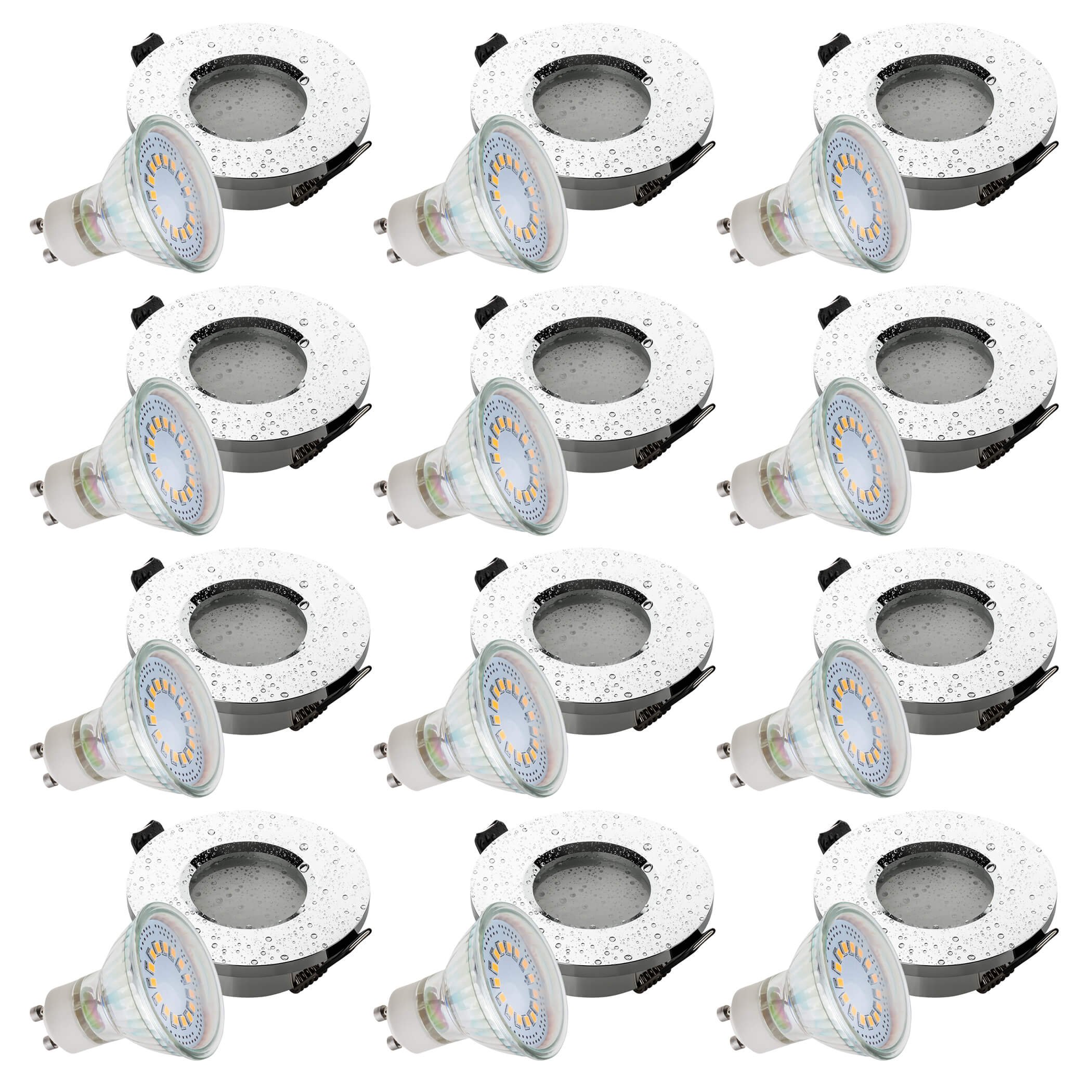 Buy SEBSON® 12x Downlight Type 10 Bathroom IP44, incl. LED GU10 3.5W