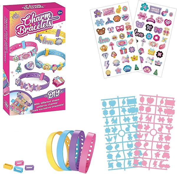 Cadeau pour Fille de 7, 8, 9 Ans–Coffret de Loisirs Créatifs à Partir de 6 Ans,Fabrique Tes Propres Bracelets Pailletés–Jeu Créatif dès 4-6 Ans–Bricolage pour Fille 5,6,7,8,9 - 1
