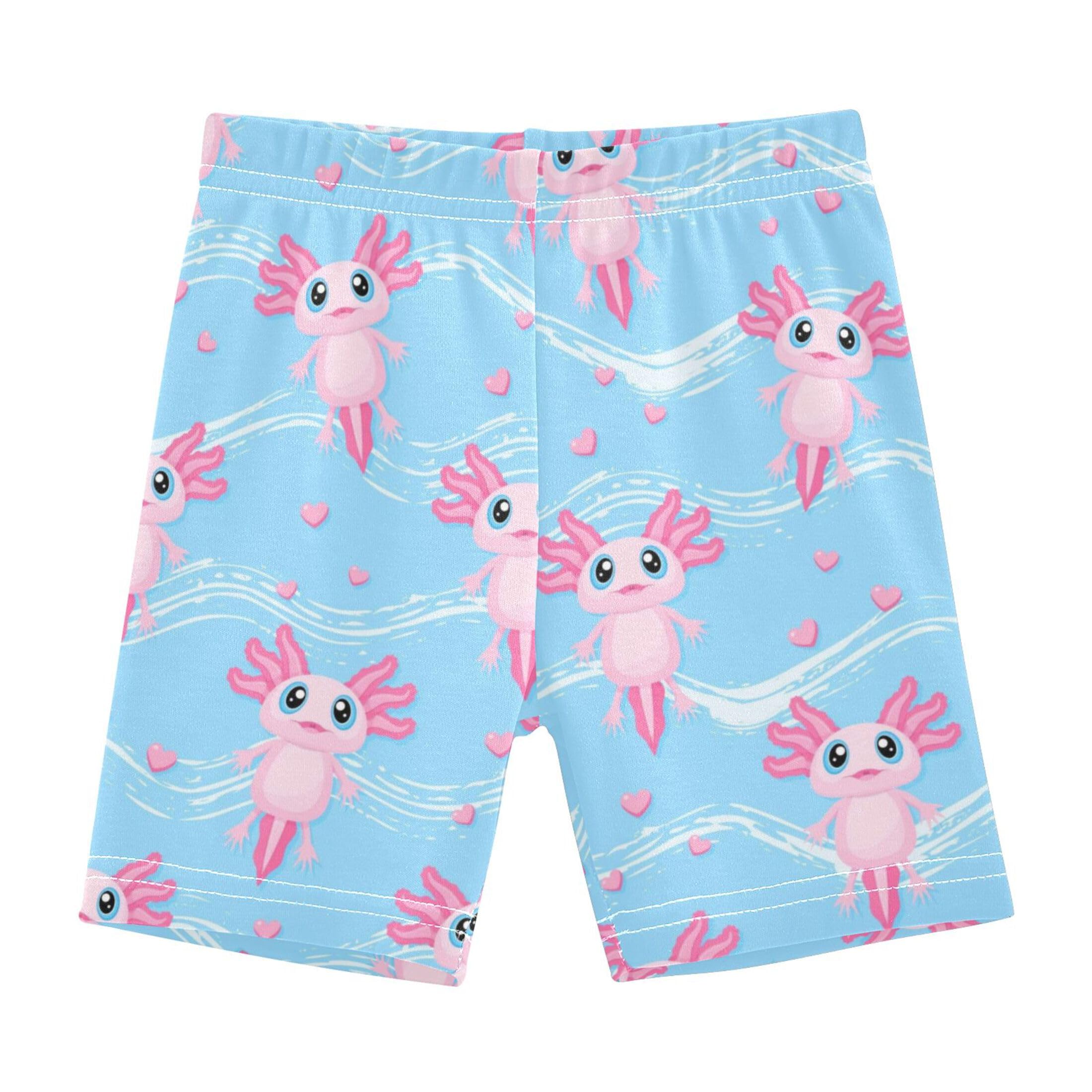 Vozoza Cute Soft Red Axolotl Toddler Girls Shorts Under Dress Cartwheel Shorts Legging Summer Outfits Clothes Size 5T