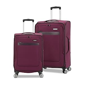 Samsonite Ascella 3.0 Softside Expandable Luggage with Spinners, Sapphire Blue, 2PC SET (Carry-on/Medium)