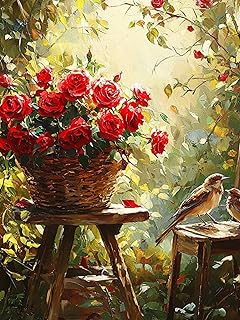 Diamond Painting Kit Completo Animal, Rosa Pintura de Diamante Adultos, Punto de Cruz Diamante, DIY Diamond Painting Kits, Cuadro Diamant Art Rhinestones Bordado, Para Decoración Hogar 80x110cm D-1