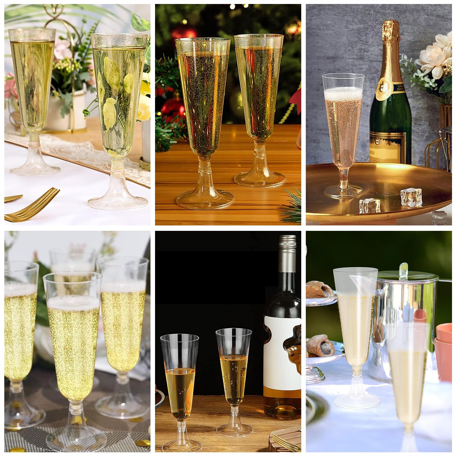 Lutranstra 30 Pezzi Flute,160ml Bicchieri Da Champagne,Calici Natalizi, Calice Riutilizzabili Trasparente Calici In Plastica,Calici Vino Per Feste, Matrimoni, Compleanni