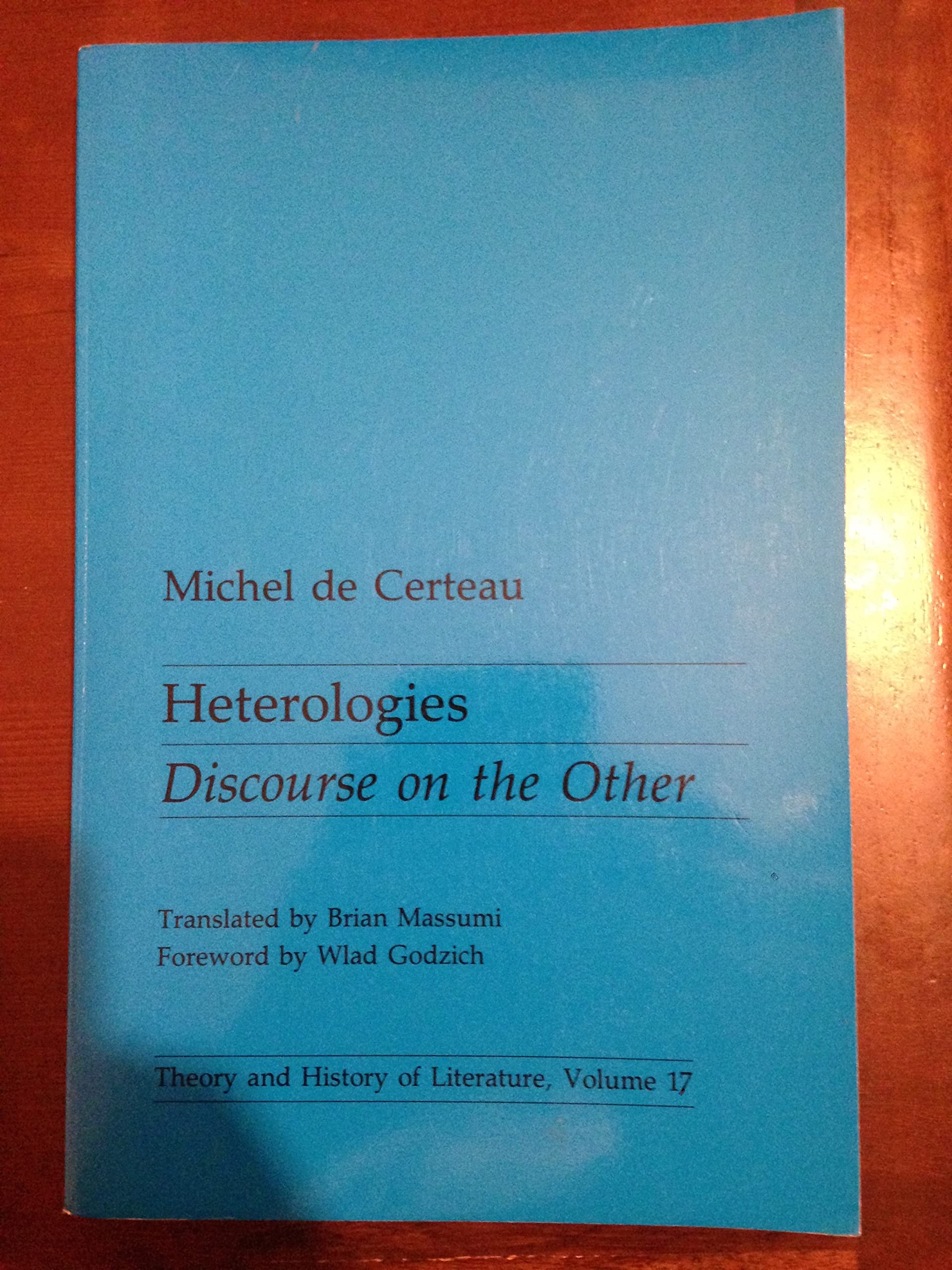Heterologies – Discourse on the Other De Certeau Paperback John Wiley & Sons