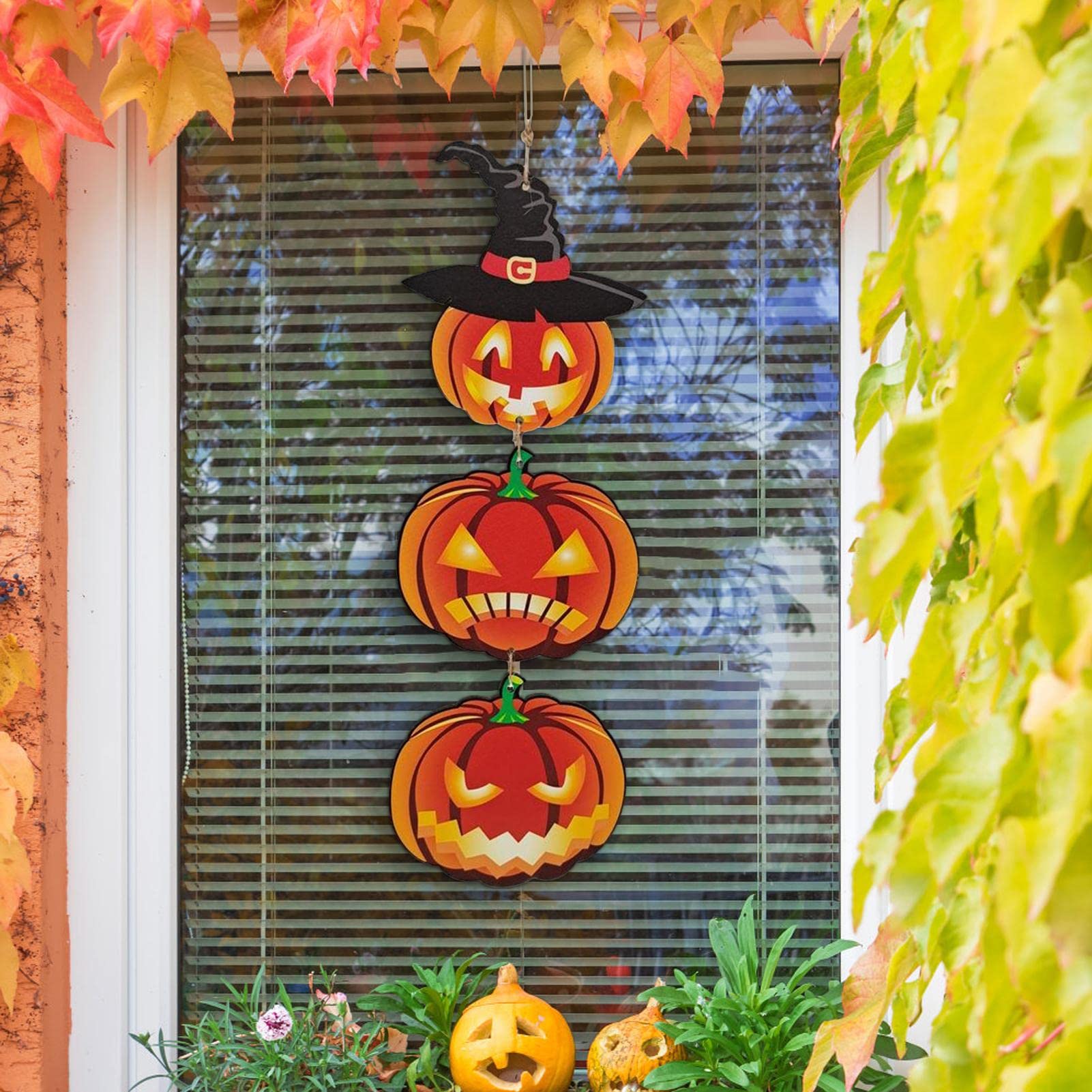 Amazon.co.jp: 5 ハロウィーン ウッド カボチャの飾り,写真 ツリーの