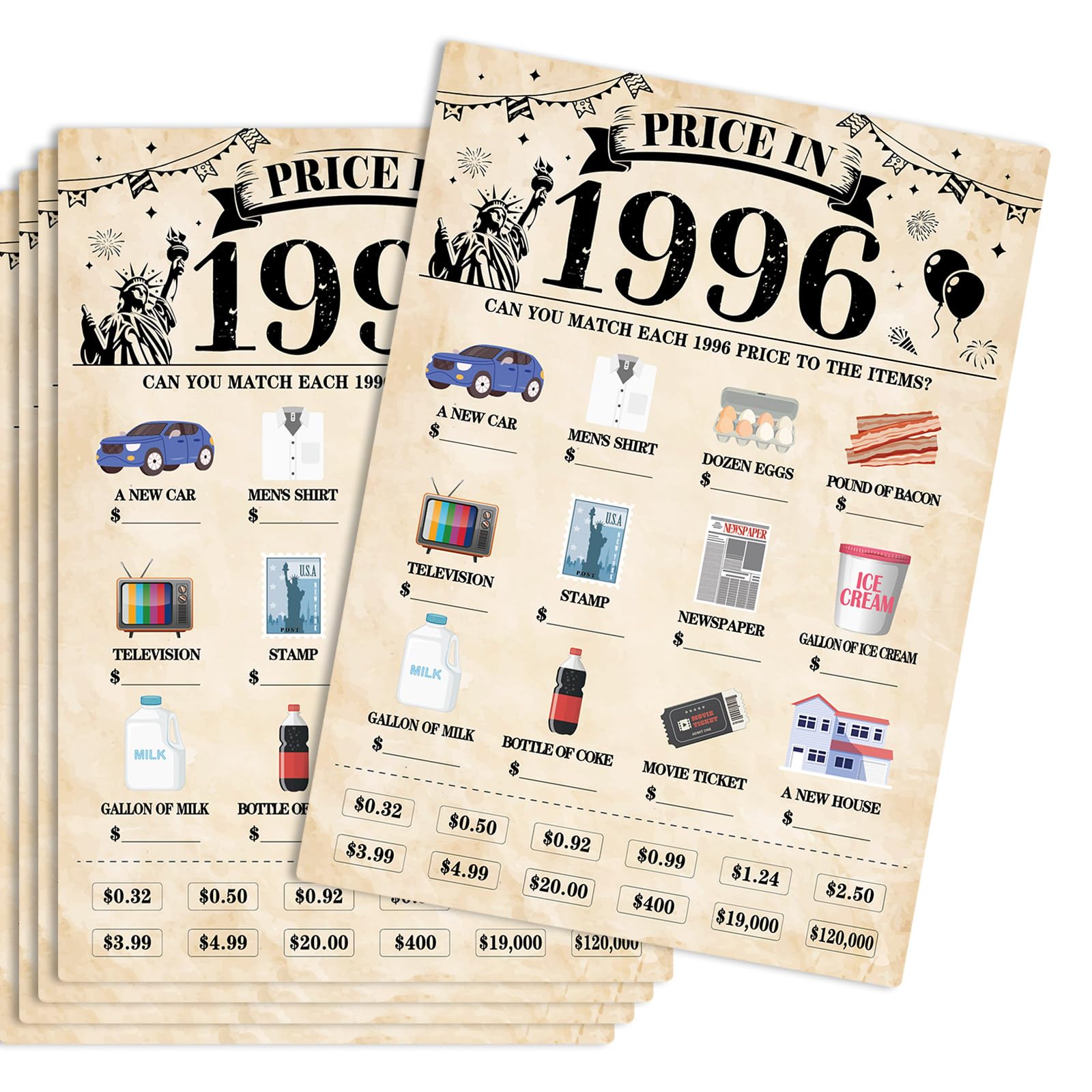 MinFyberd 30Pcs 30th Birthday Party Games Price in 1996 Game - party games and activities | Mubboo