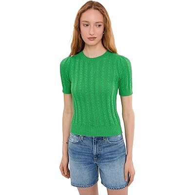 525 america Arden Pointelle Puff Sleeve Pullover