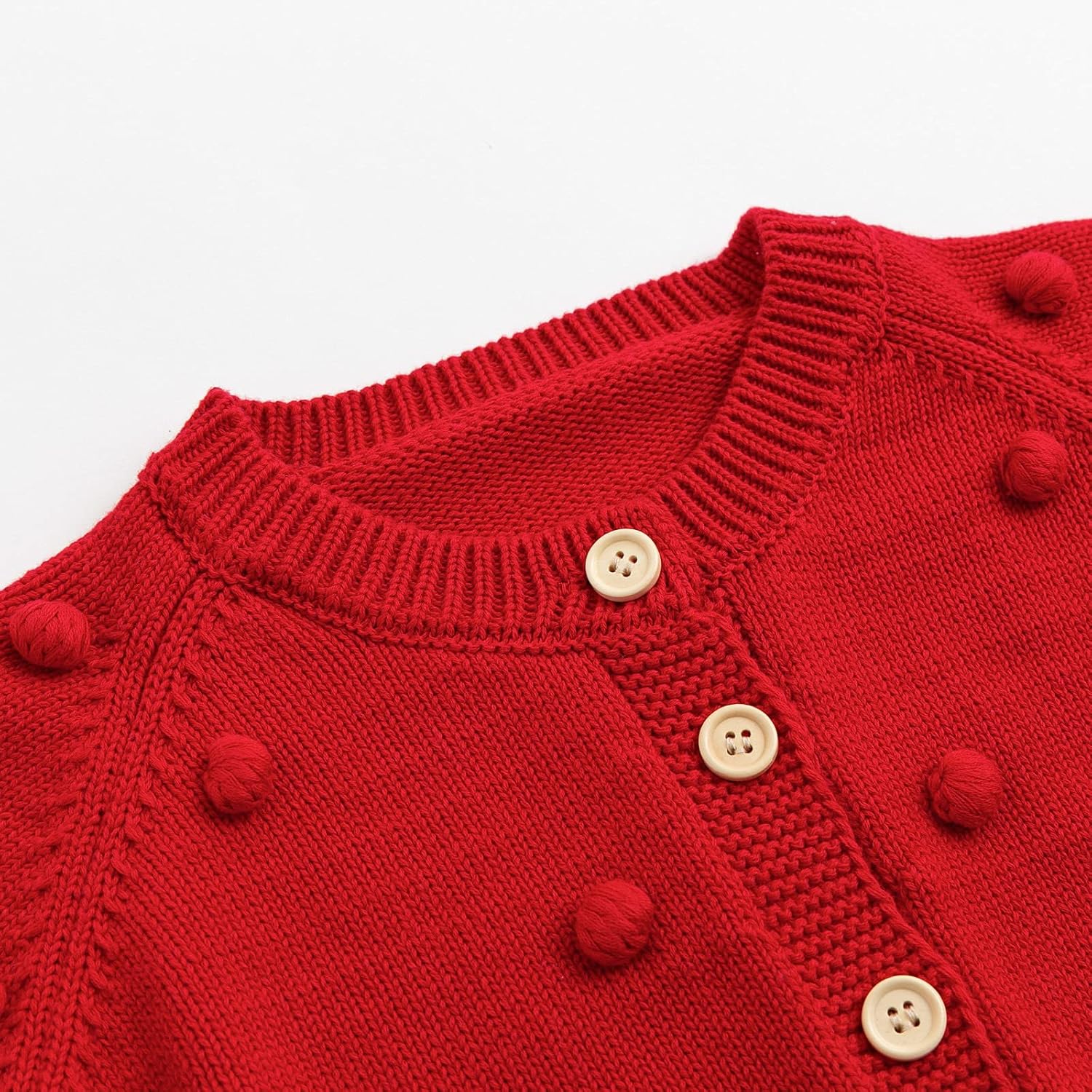 Simplee kids Baby Sweater Cardigan Jacquard Cable-Knit Spring Coat Long Sleeve Cardigan for Baby Girl - Image 3