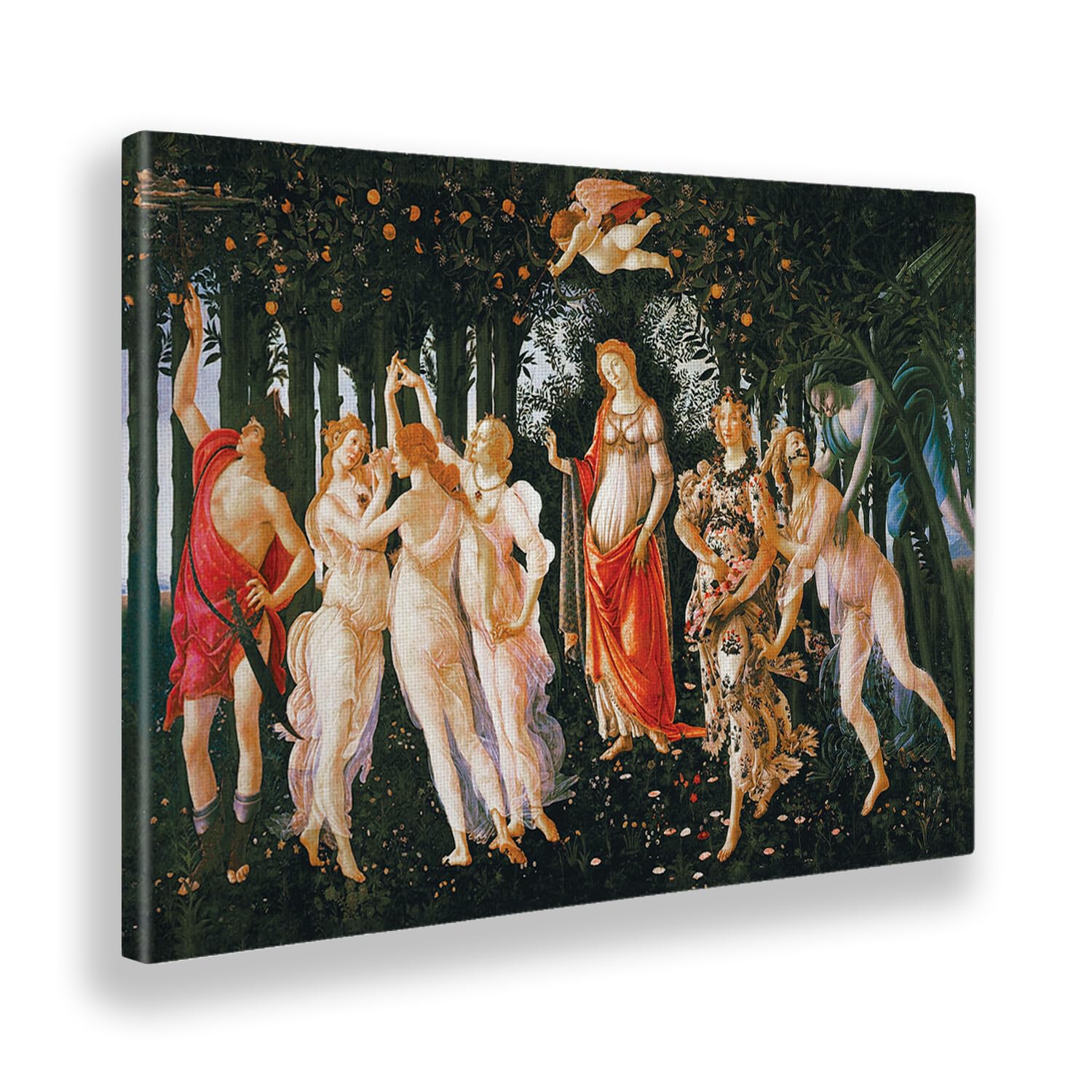 Giallobus - Quadro - Sandro Botticelli - La Primavera - Tela Canvas Telaio Standard - 140L x 100l cm - Pronto da appendere - Quadri moderni per la casa