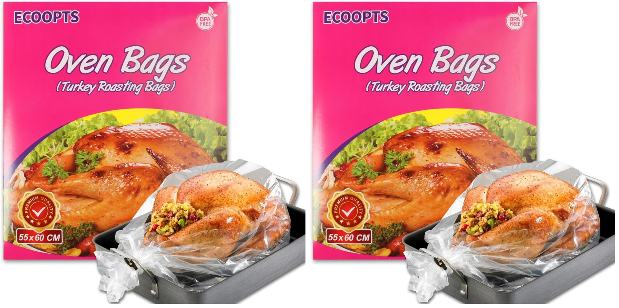 Bolsas de horno para pavo grandes en banquetes familiares y cenas navideñas