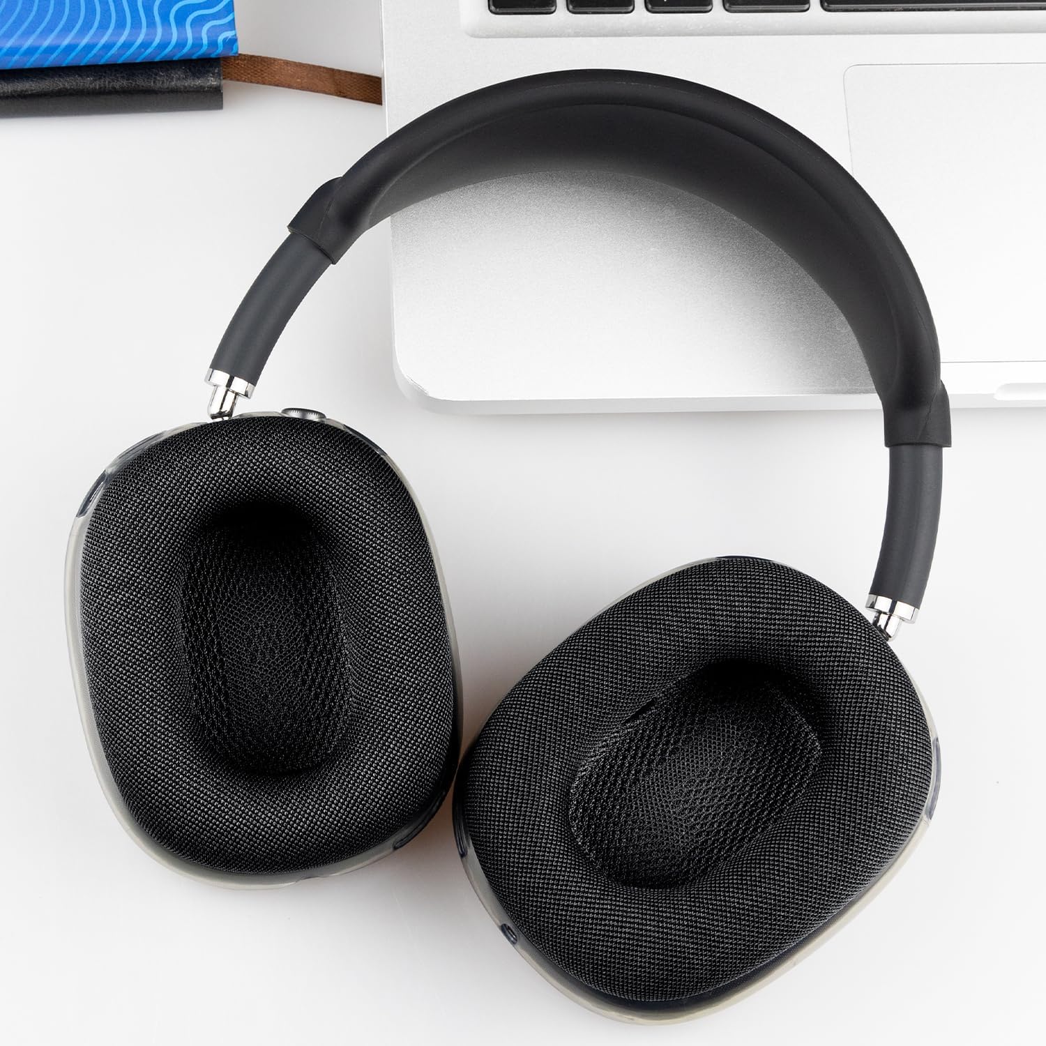 SOPROM Ear Cushions for Airpod Max Over-Ear Headphones Replacement Earpads Covers Cups Pads with Durable Mesh Fabric, Softer Foam and Magnet-Black - Image 6