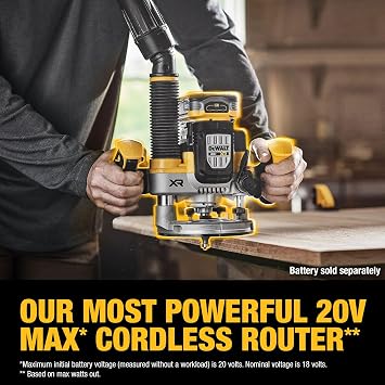 DEWALT 20V MAX XR 2-1/4 Peak HP Plunge Router (Tool Only) (DCW620B)