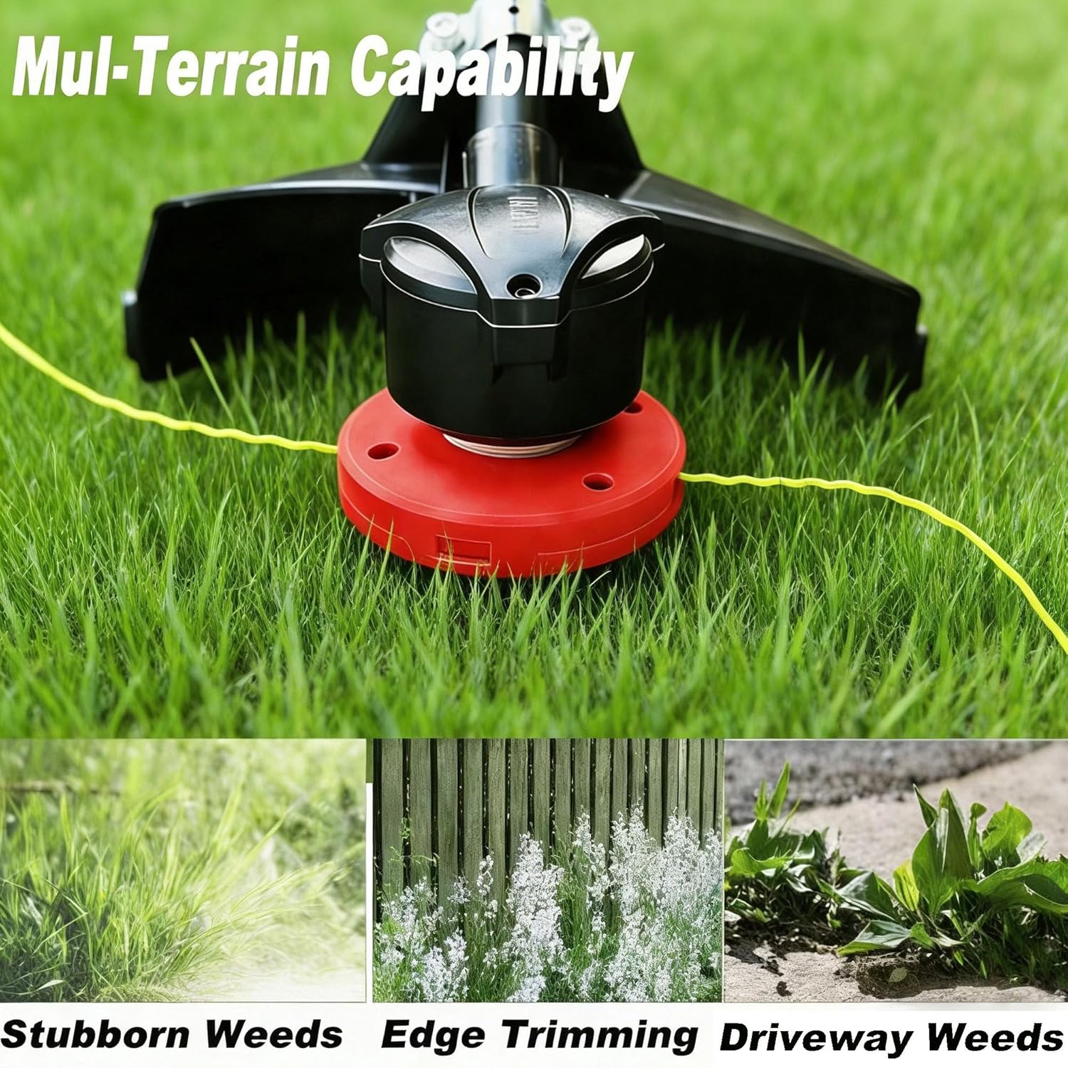 Weed Eater Head,Universal String Trimmer Head Replacement Weed Wacker Head for STIHL FS,Husqvarna 300/500,Echo SRM,DEWALT Troy-Bilt Includes Adapter Kit 12 pcs 0.65 FT-0.095" Trimmer Line (Orange)