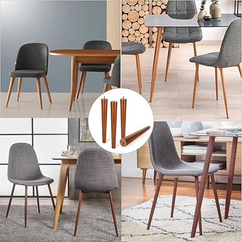 Miniatura 7 de Juego de 4 patas de madera de 16 pulgadas, patas de madera para muebles, patas redondas modernas de repuesto para mesa auxiliar, mesa auxiliar,