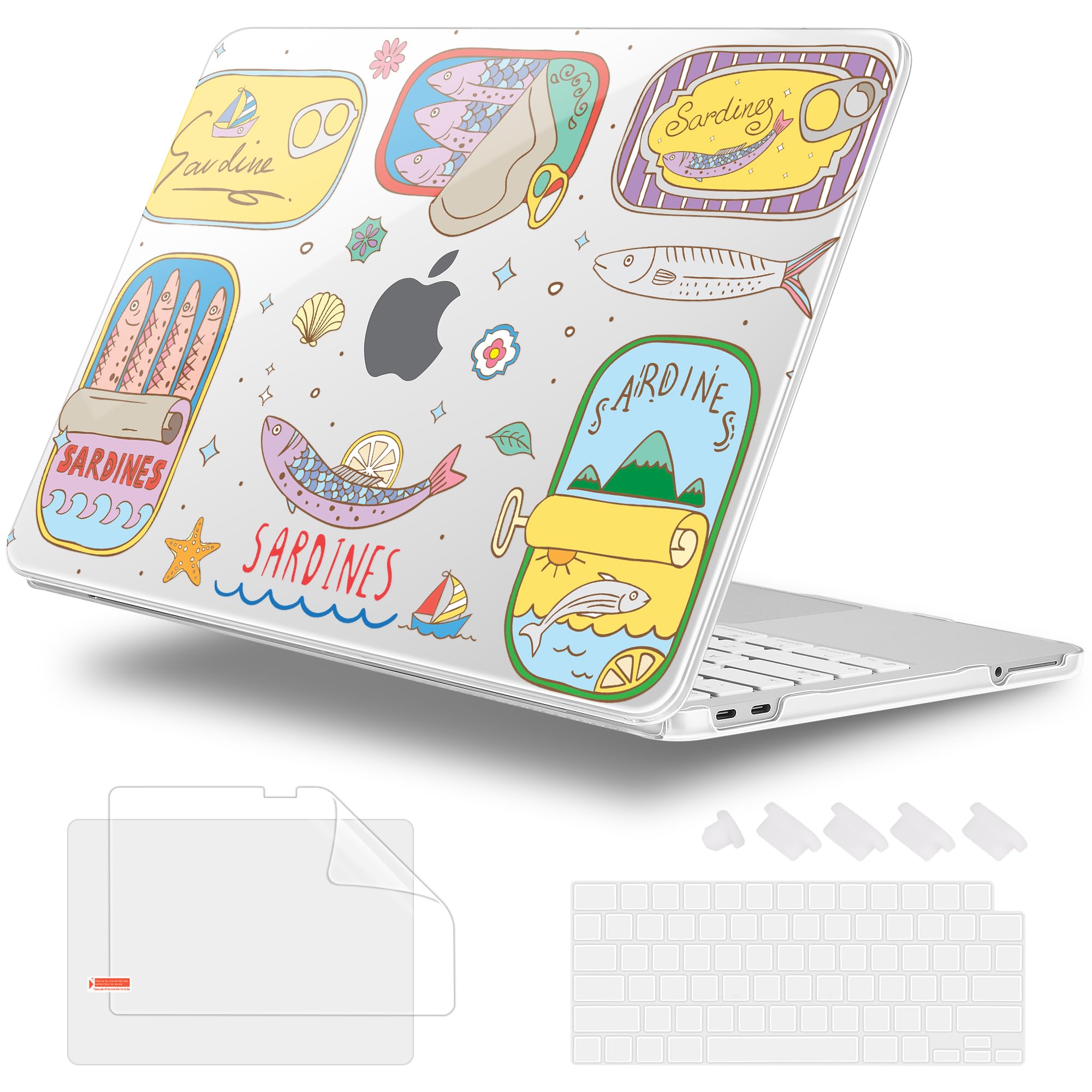 Custodia per MacBook Neo 2026 da 13 pollici con display Retina liquido, modello A3404, custodia rigida in plastica robusta + copertura per tastiera + pellicola trackpad + tappo antipolvere