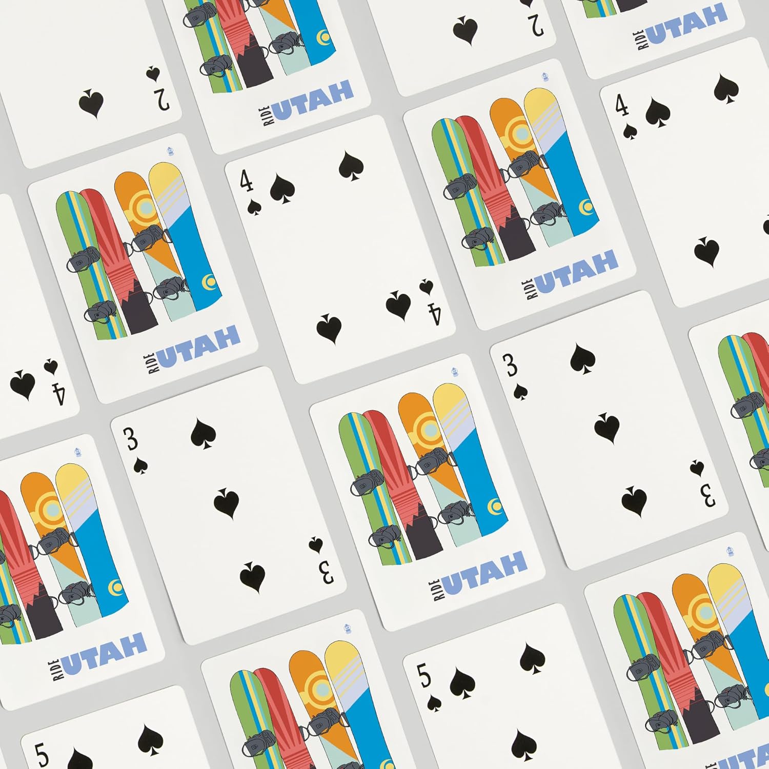 Lantern Press Snowboards in Snow, Utah, 52 Playing Cards for Adults, Poker Size Card Deck