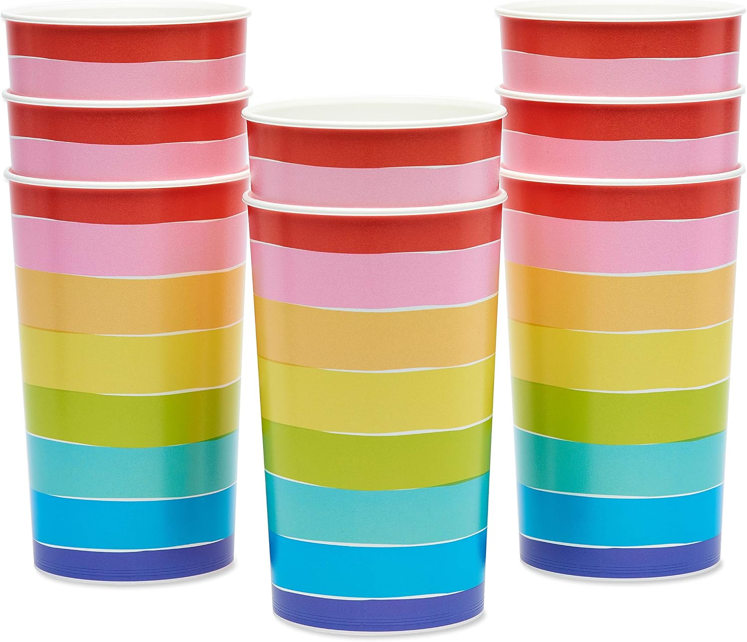 American Greetings Rainbow Party Supplies, 22 oz. Cups (8-Count)
