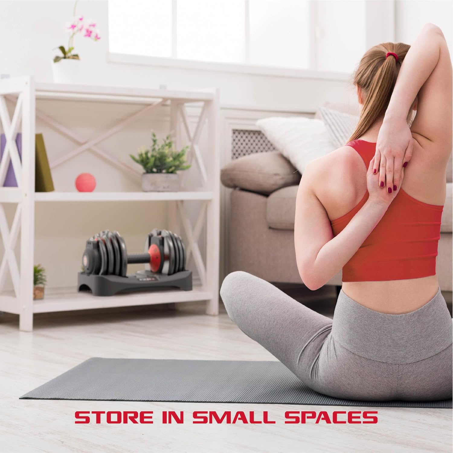Adjustable Dumbbell, 9 in 1, 25 lb, Weight in 2.5lbs Increments, Home Gym