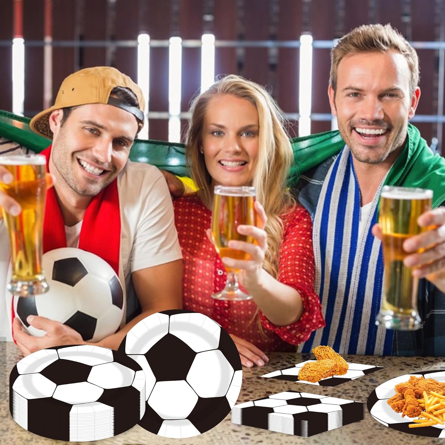 60pcs Black And Whitesoccer Birthday Party Decorations-Soccer Plates And Napkins-Black Plastic Silverware Fork,Suitable For Football Games, Birthdays, Sports, Parties,Serves 20(9 Inches) - Image 6