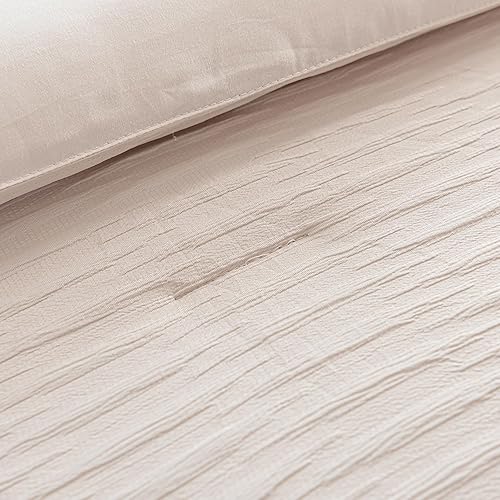 Miniatura 5 de LAVACHEY Juego de edredón de tamaño matrimonial, edredón de sirsaca color crema, juego de cama esponjoso para todas las estaciones (edredón de 79 x