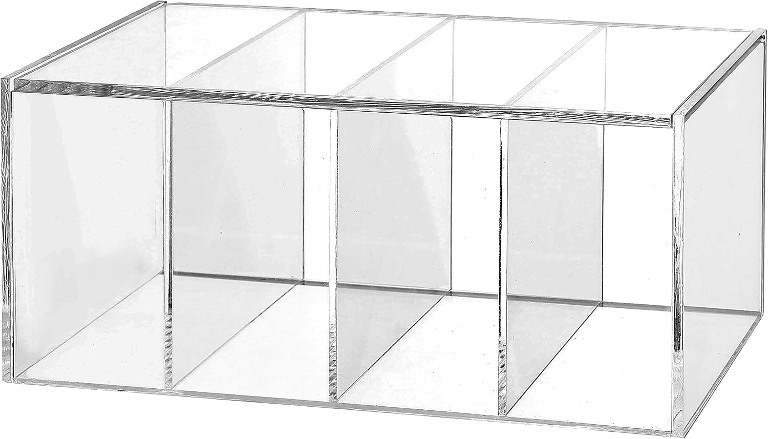 MyGift Deluxe Clear Acrylic Coffee Pod Holder, Coffee Bar Accessories Organizer with 4 Compartments and Hinged Lid
