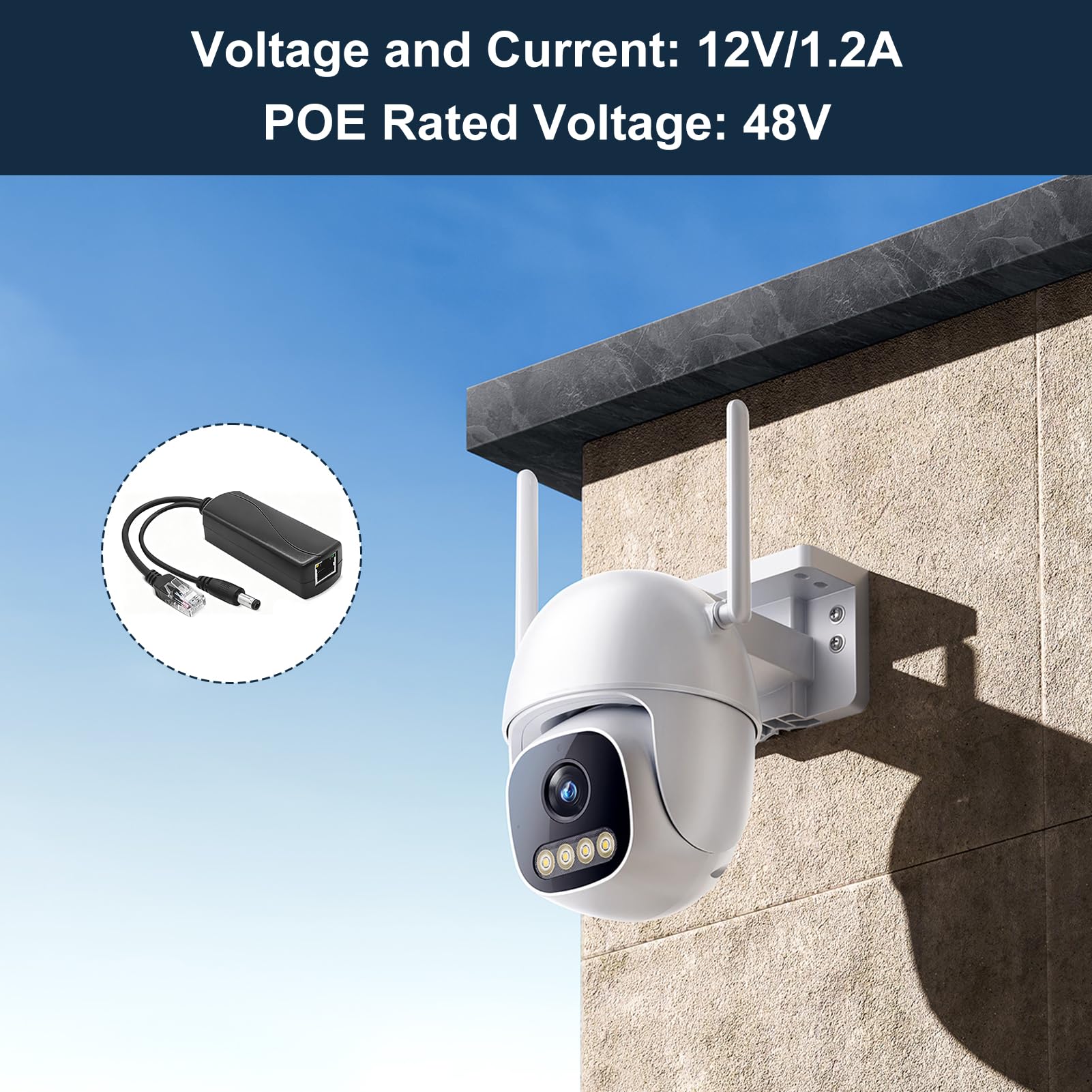 2 Piezas Divisor PoE Gigabit (48V A 12V, 2A) Estándar IEEE 802.3af Para Cámaras IP Y AP - Alcance 100 Metros, Plug&Play