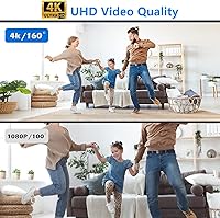 Vista 4 de Cámara WiFi inalámbrica 4K, batería de 1800 mAh, 4K para interiores, WiFi inalámbrica, cámara de seguridad para el hogar, cámaras de vigilancia