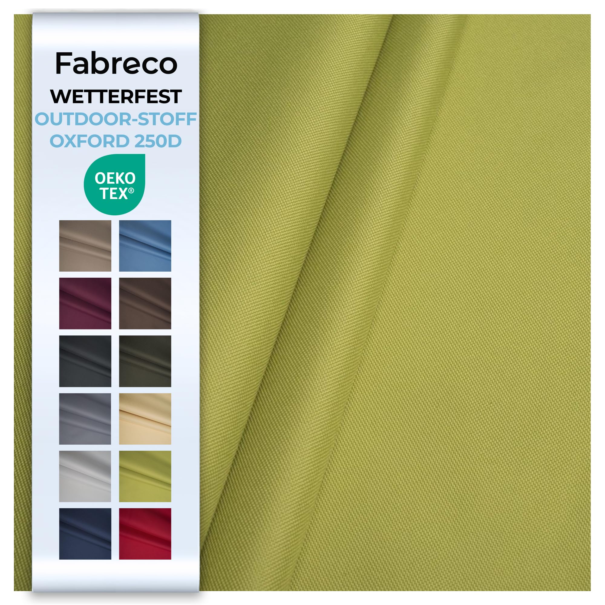 Wasserabweisender Oxford 250D Polyester Stoff Meterware 500x160cm | Vielseitiger Outdoorstoff für Gartenmöbel, Zelte & Sonnenschutz | Leicht, robust & pflegeleicht, Hellgrün