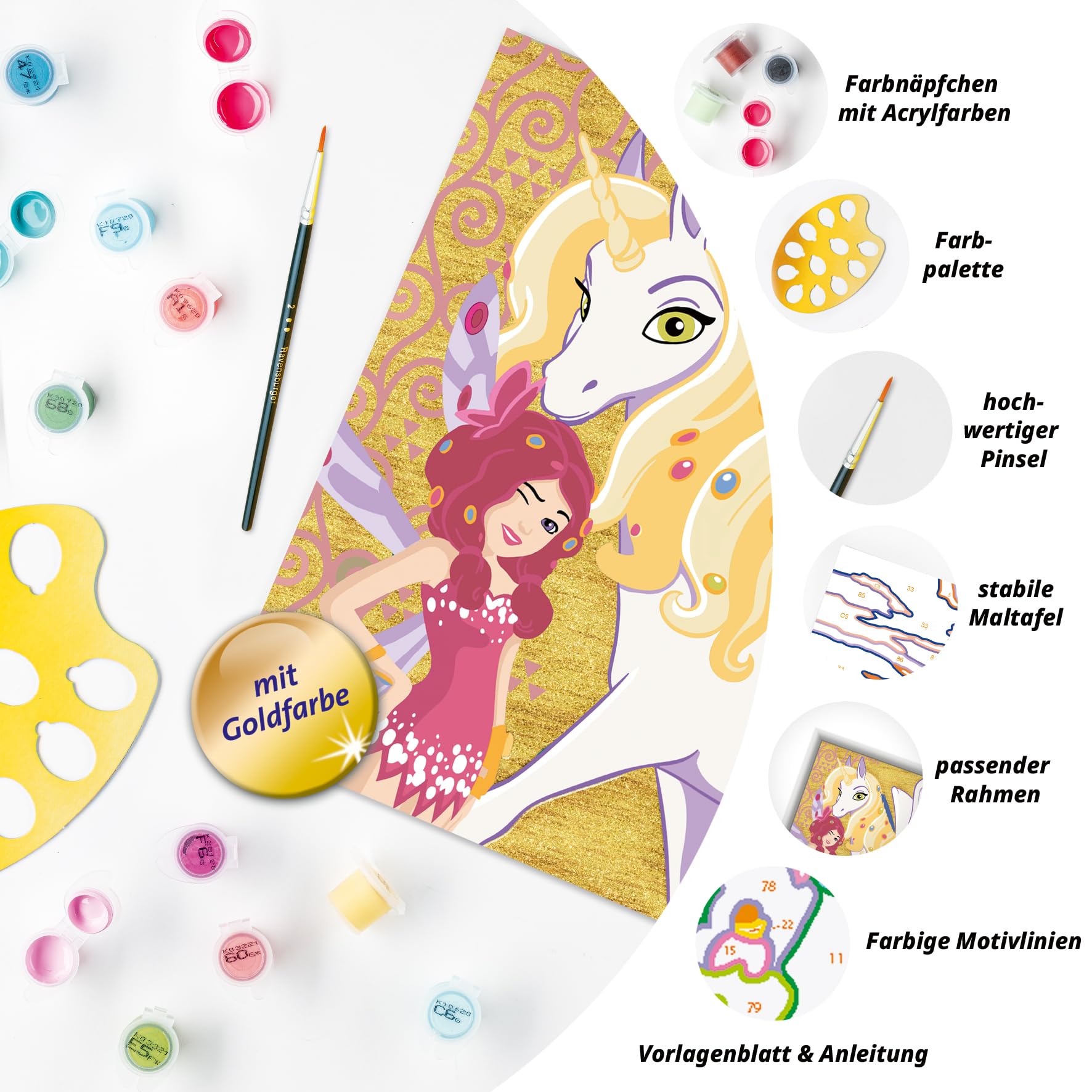 Ravensburger Dipingere Con I Numeri 23674 - Mia E Onchao - Migliori Amici - Set Creativo Per Bambini Dai 7 Anni