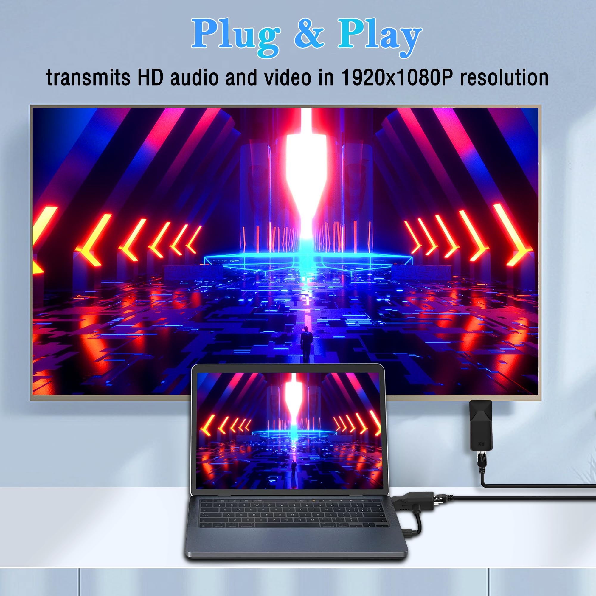 MEIRIYFA HDMI Extender - Extend Signal Up to 60m -3