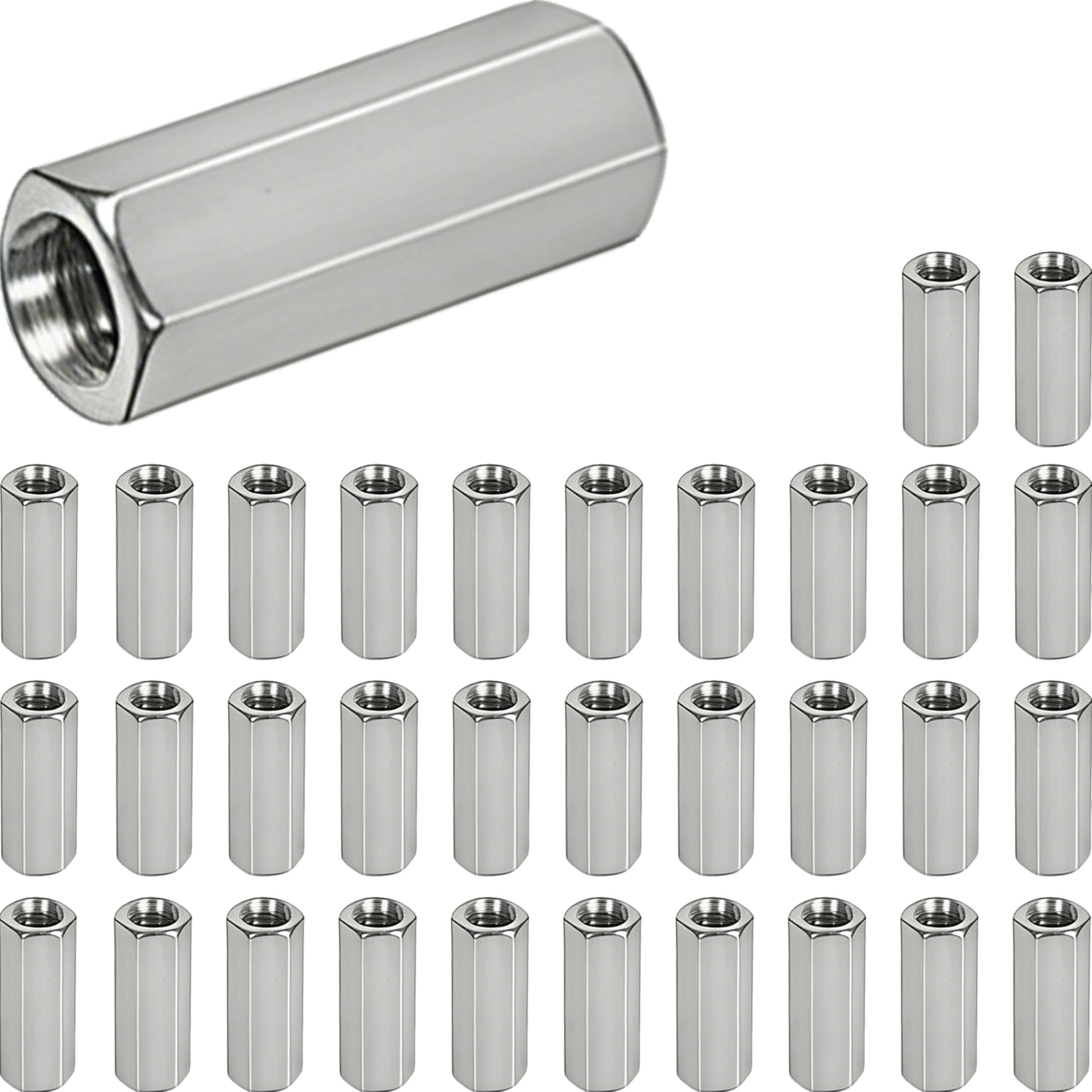 304 Stainless Steel Coupling Nuts - M6 x 1.0 -28 304 Stainless Steel Coupling Nuts - M6 x 1.0 -28