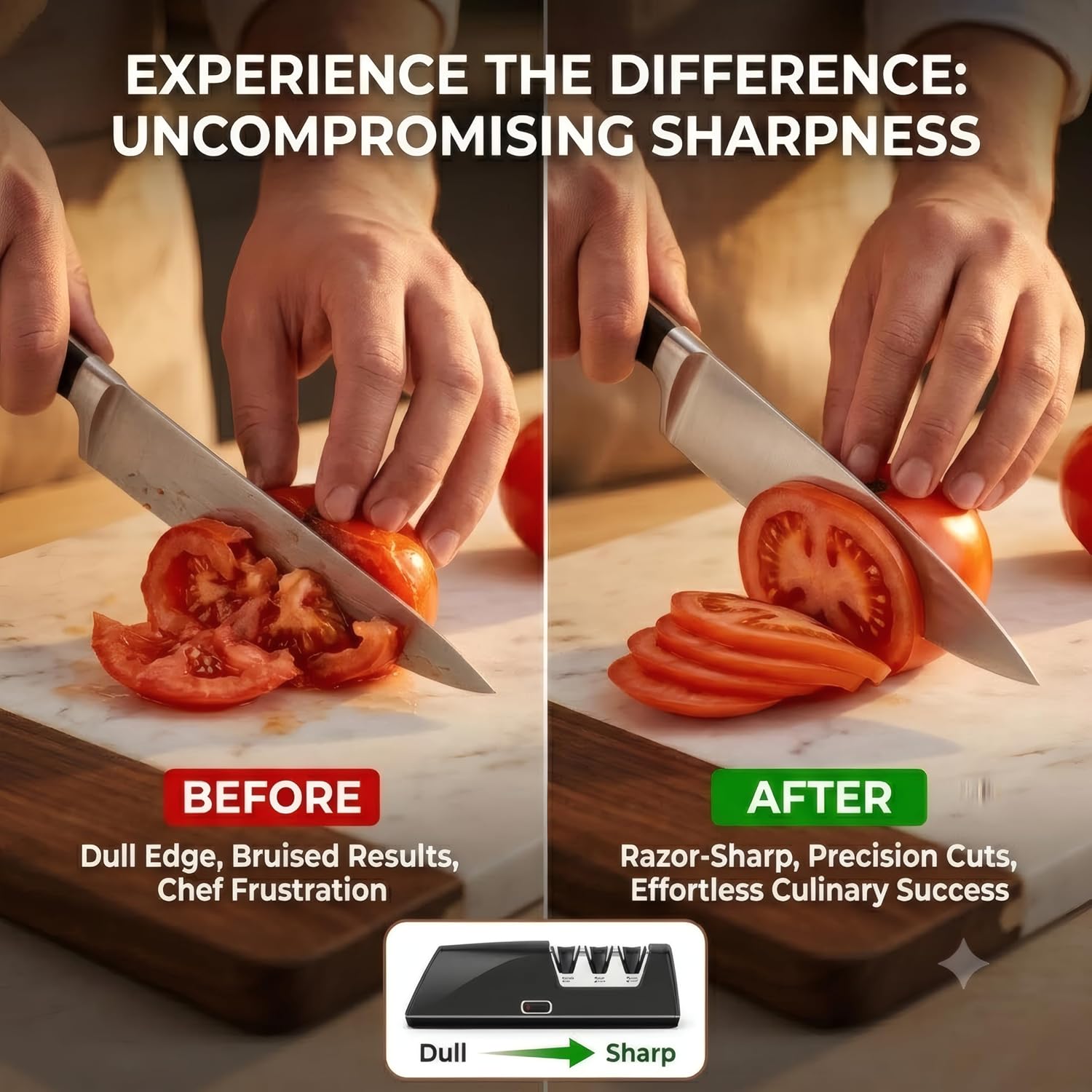 Professional Electric Kitchen Knife Sharpener - 3 Stage 3M Diamond Sharpening System with Replaceable Whetstones for Chef Knife and Culinary Tools