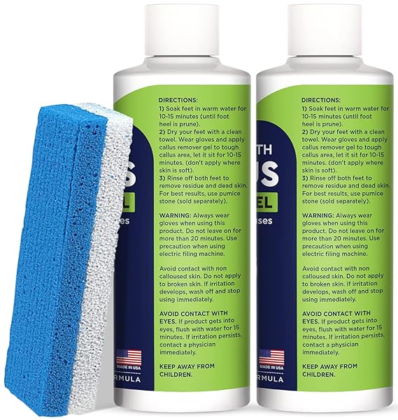 Foot Soak with Epsom Salts- Variety Pack of 4- Tea Tree Oil, Muscle Relief, Calming Lavender & Citrus Soak Callus Remover for Feet with Extra Strength Gel & Foot Pumice Stone Set